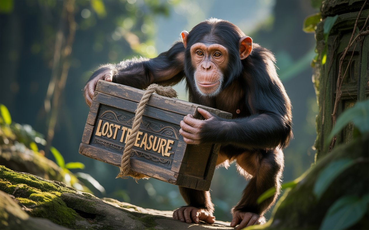 monkey carrying a box