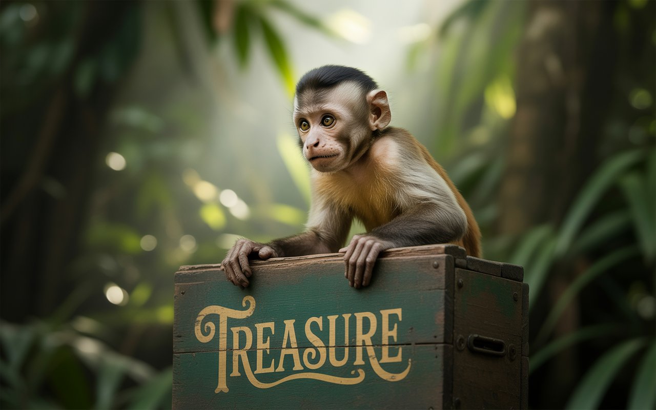 monkey carrying a box